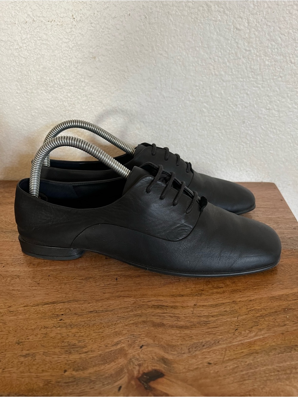 Ecco Anine Squared Black Leather Shoes Size 9-9.5